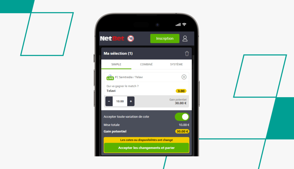 desktop Screenshot of NetBet Bet Slip