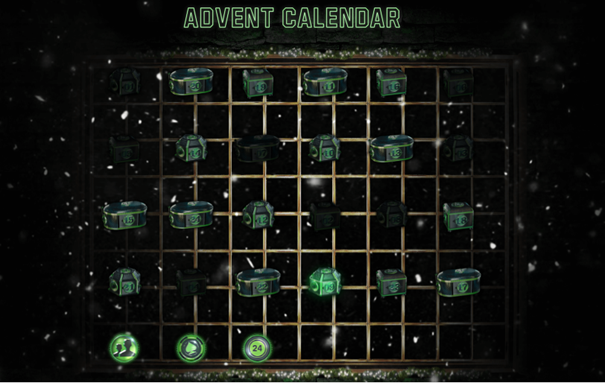 Screenshot taken from Unibet's advent calendar